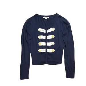 Forever 21 S Military Style Cardigan Navy White